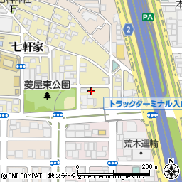 大阪府東大阪市七軒家3-18周辺の地図