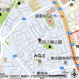 兵庫県神戸市兵庫区荒田町3丁目56周辺の地図