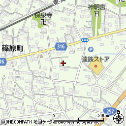 静岡県浜松市中央区篠原町21490周辺の地図
