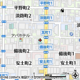 MOXY Cafe＆Bar モクシー大阪本町周辺の地図