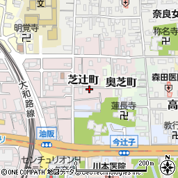 奈良県奈良市芝辻中町周辺の地図