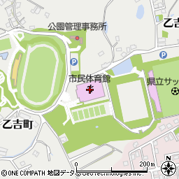 益田市民体育館周辺の地図