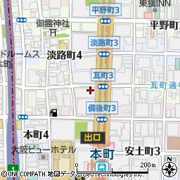 御堂筋本町郵便局 ＡＴＭ周辺の地図