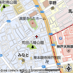 兵庫県神戸市兵庫区荒田町3丁目37周辺の地図