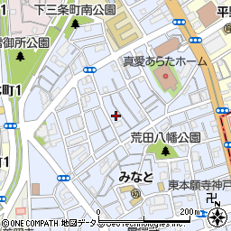 兵庫県神戸市兵庫区荒田町3丁目57周辺の地図
