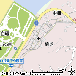 愛知県田原市白谷町清水周辺の地図