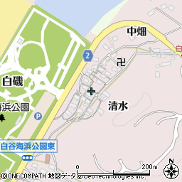 愛知県田原市白谷町（清水）周辺の地図