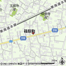 静岡県浜松市中央区篠原町3928周辺の地図