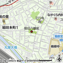稲田八幡宮周辺の地図