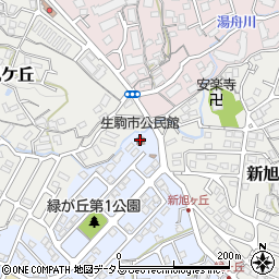 生駒市公民館周辺の地図