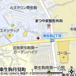 メゾン東生駒３番館周辺の地図