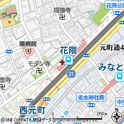 兵庫県神戸市中央区北長狭通6丁目周辺の地図