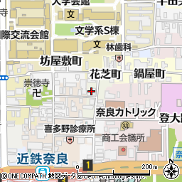 奈良県奈良市花芝町周辺の地図
