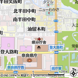 奈良税務署周辺の地図