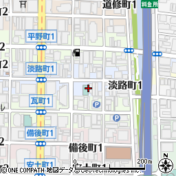 大阪府大阪市中央区淡路町1丁目4周辺の地図