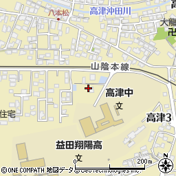 島根県益田市高津周辺の地図