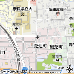 奈良県奈良市芝辻町858-13周辺の地図