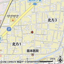 岡山北方（組）社宅周辺の地図