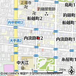 大阪府大阪市中央区内淡路町周辺の地図