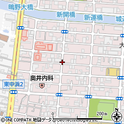 大阪府大阪市城東区東中浜1丁目周辺の地図