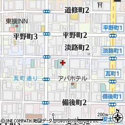 大阪毛繊会館周辺の地図