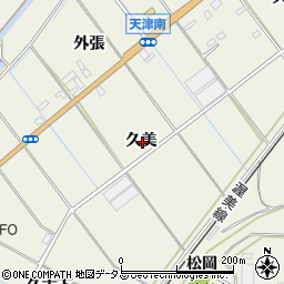 愛知県豊橋市杉山町久美周辺の地図