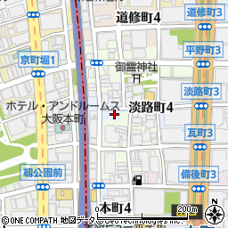大阪府大阪市中央区淡路町4丁目6周辺の地図