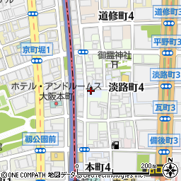 大阪府大阪市中央区淡路町4丁目周辺の地図