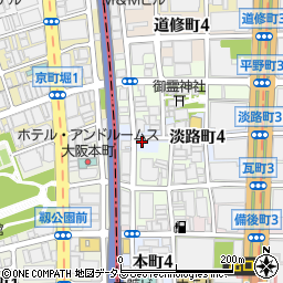 大阪府大阪市中央区淡路町4丁目周辺の地図