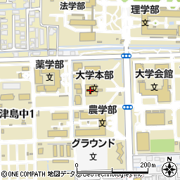 岡山大学農学部事務室教務学生担当周辺の地図
