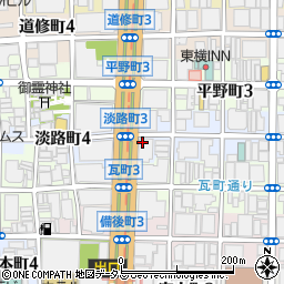 千葉銀行大阪支店周辺の地図