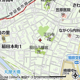 大阪府東大阪市稲田本町周辺の地図