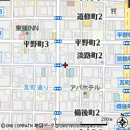 大阪府大阪市中央区淡路町周辺の地図
