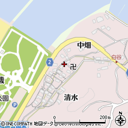 愛知県田原市白谷町清水10周辺の地図