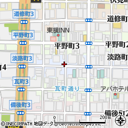 大阪府大阪市中央区淡路町3丁目4-5周辺の地図