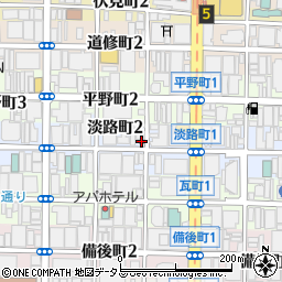 大阪淡路町郵便局周辺の地図