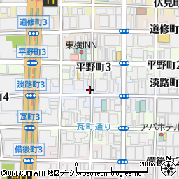 大阪府大阪市中央区淡路町3丁目4-4周辺の地図