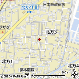岡山県岡山市北区北方周辺の地図
