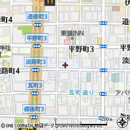 大阪府大阪市中央区淡路町3丁目4-11周辺の地図