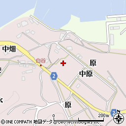 愛知県田原市白谷町原周辺の地図