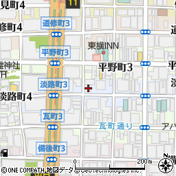 大阪府大阪市中央区淡路町3丁目4-13周辺の地図