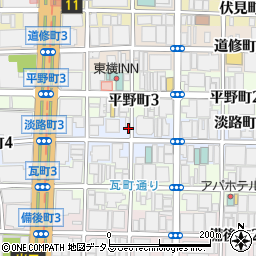 大阪府大阪市中央区淡路町3丁目4-3周辺の地図
