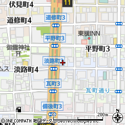 大阪府大阪市中央区淡路町3丁目5周辺の地図