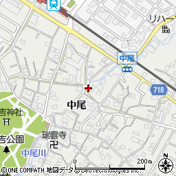 兵庫県明石市魚住町中尾周辺の地図