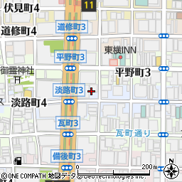 大阪府大阪市中央区淡路町3丁目5-6周辺の地図