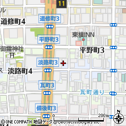 大阪府大阪市中央区淡路町3丁目5-6周辺の地図