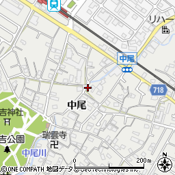 兵庫県明石市魚住町（中尾）周辺の地図