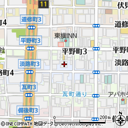 大阪府大阪市中央区淡路町3丁目4-8周辺の地図