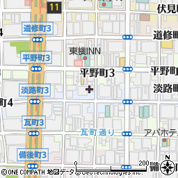 大阪府大阪市中央区淡路町3丁目4-6周辺の地図