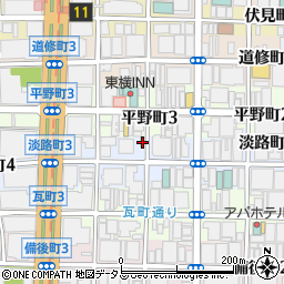 大阪府大阪市中央区淡路町3丁目4-1周辺の地図